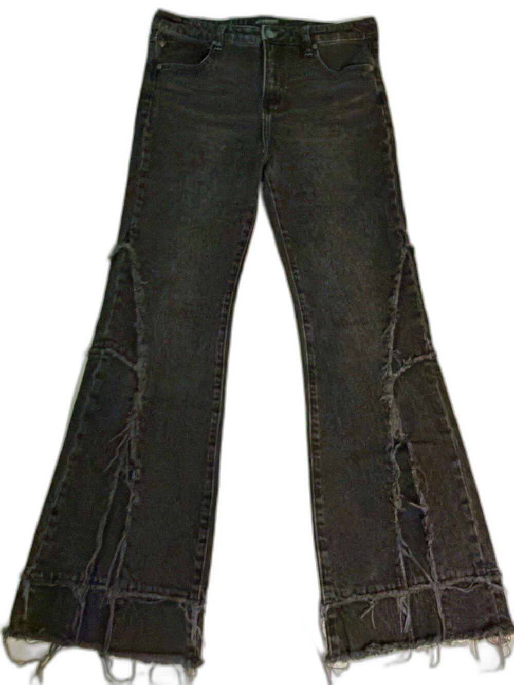 Liverpool Los Angeles Eco Logical Flared Black Distresse Jeans Womens 8/29